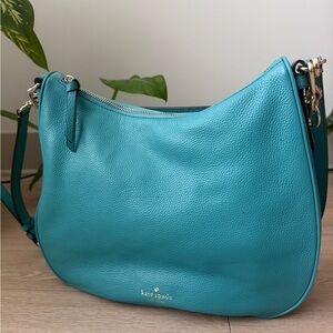 Kate Spade Mulberry Vivian Turquoise Blue Leather Hobo Shoulder Bag